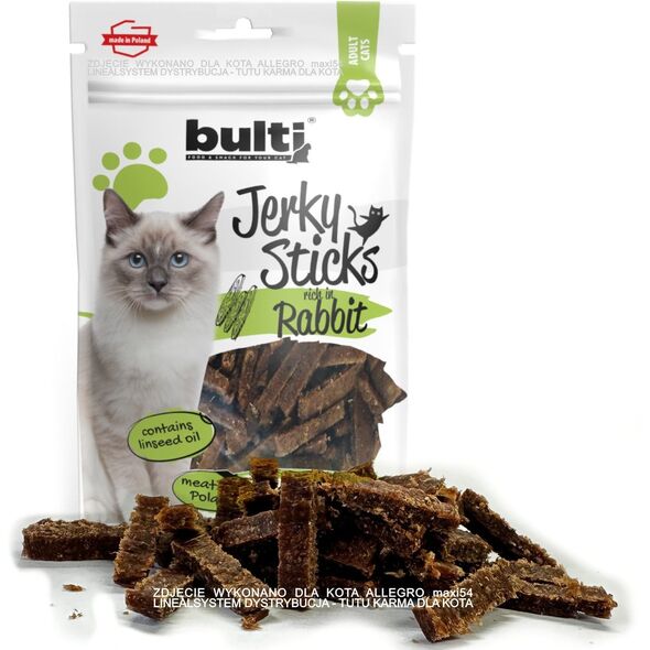 BULTI Jerky Sticks bogate w królika przysmak dla kota 60g