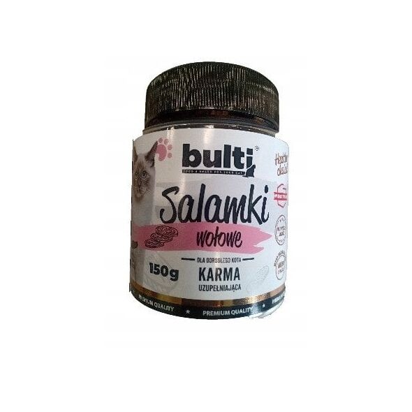 BULTI Salamki wołowe przysmak dla kota 150g