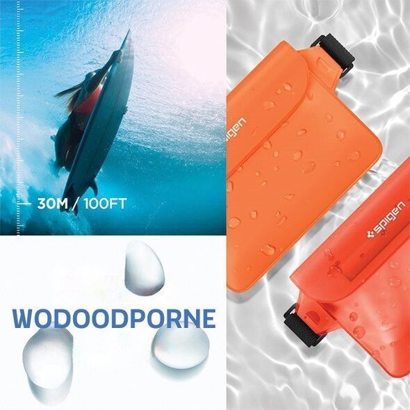 Spigen Universal Αδιάβροχη Θήκη & Τσάντα Μέσης Πορτοκαλί AMP06021