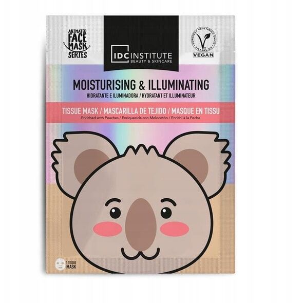 Drėkinanti ir šviesinanti veido kaukė IDC Institute Koala, 25 g