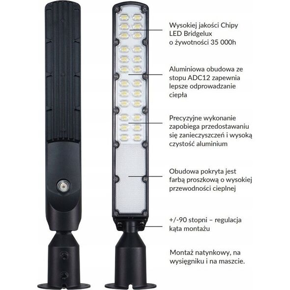 BestService Oprawa uliczna Lumax Era LU030ERA 30W 3600lm 4000K NW 840 IP65 z czujnikiem zmierzchu i regulacją kąta