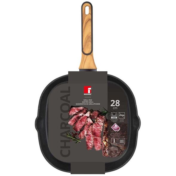 PATELNIA GRILLOWA MULTICLAD 28cm BERGNER BG-56041 CHARCOAL