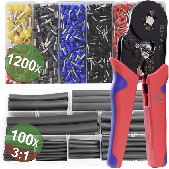 Quadrios 22T009 22T009 Σετ πρεσαριστών Crimpzangen-Set Ακροδέκτες 0.25 έως 10 mm² Συμπεριλαμβανομένου του σετ ακροδεκτών (22T009)