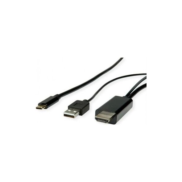 Kabel Roline ROLINE Typu C - kabel HDMI + USB A, M / M, 1 m