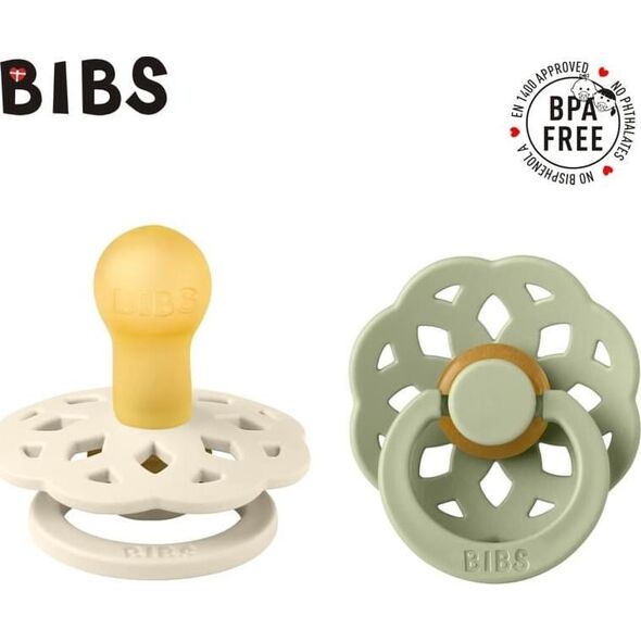 Bibs BIBS BOHEME 2-PACK IVORY & SAGE M Smoczek Uspokajający kauczuk Hevea