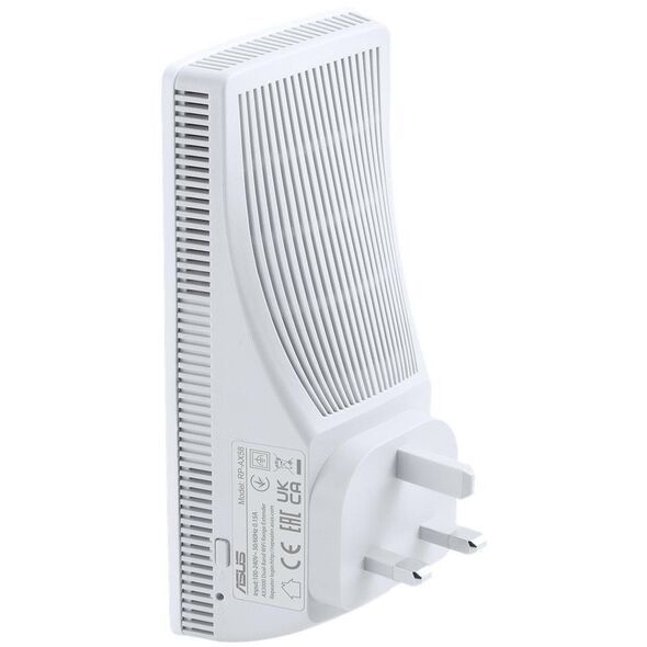 Asus AX3000 Dual Band WiFi 6 Range Extender (UK) | RP-AX58 | 802.11ax | 574+2402 Mbit/s | 10/100/1000 Mbit/s | Ethernet LAN (RJ-45) jungtys 1 | Mesh Support Yes | MU-MiMO Yes | No mobile broadband | Antenna type 2xInternal | 36 mėn.