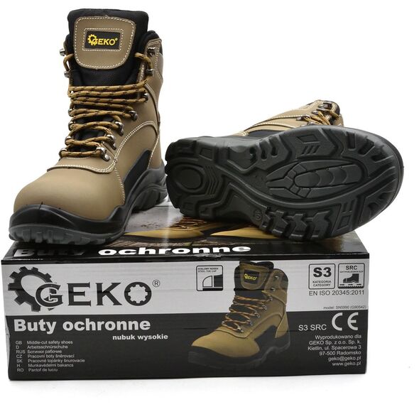 Geko Buty ochronne model nr 7 nubuk wysokie S3 SRC - r. 46 (10)