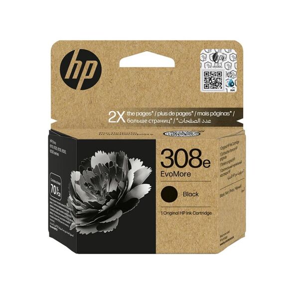 HP 308e EvoMore Black Original Ink Cartridge (7FP22UE) (HP7FP22UE) έως 12 άτοκες Δόσεις