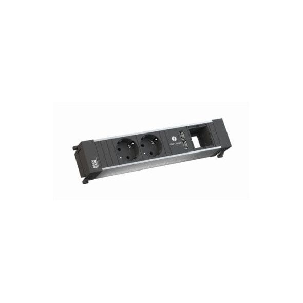 BACHMANN POWER FRAME Medium 2x gniazdo z uziemieniem 1x ładowarka USB 1x ABD