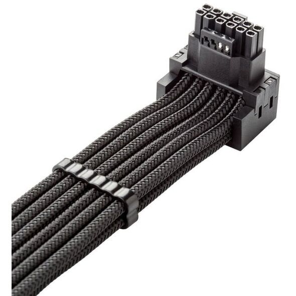 CableMod Universal Pro ModMesh 16-Pin zu 16-Pin-Kabel, 90 Anschluss, Sleeved, StealthSense - schwarz, 60 cm, Var. A