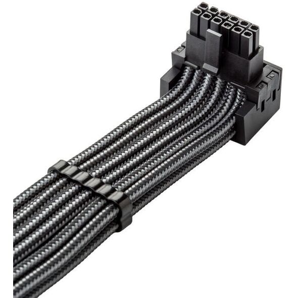 CableMod Universal Pro ModMesh 16-Pin zu 16-Pin-Kabel, 90 Anschluss, Sleeved, StealthSense - carbon, 60 cm, Var. B