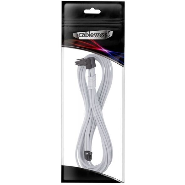 CableMod C-Series Pro ModMesh Sleeved 12V-2x6 12VHPWR StealthSense PCIe Kabel für Corsair Type 5 RMx SHIFT (16-pin to 90 ° 16-pin, 65cm) - weiß