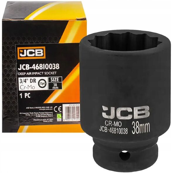 JCB Βαθύ κρουστικό καρυδάκι 3/4" 38mm (12-γωνιακό)