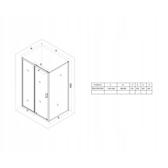 ΣΕΤ C81 KAB IVA PROST CHROM 120X90X185 SZK TR+BR TAKO 120X4 WIR