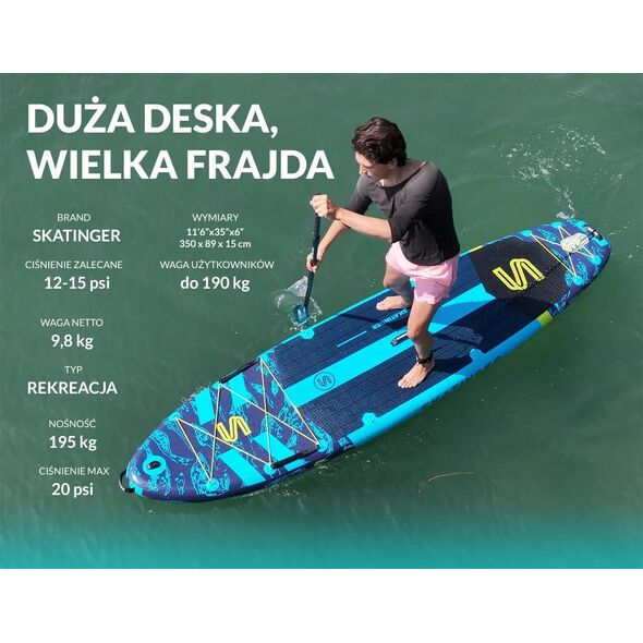 Deska SUP Asiaticus 350x89x15 cm (11'6'') yoga