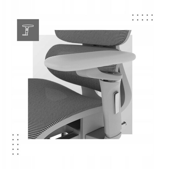 Fotel Ergonomiczny Biurowy Z Podnóżkiem Mark Adler Expert 7.9 Grey