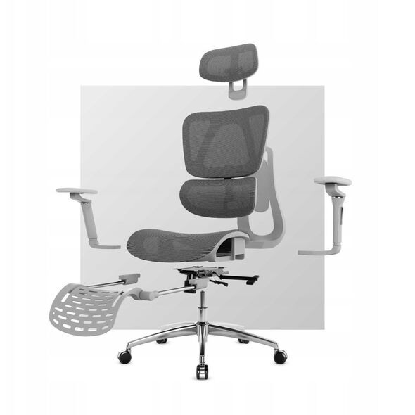 Fotel Ergonomiczny Biurowy Z Podnóżkiem Mark Adler Expert 7.9 Grey