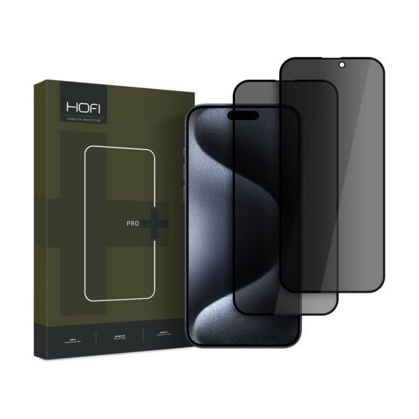 Hofi SZKŁO PRYWATYZUJĄCE HOFI ANTI SPY GLASS PRO+ 2-PACK IPHONE 16 PRO MAX PRIVACY