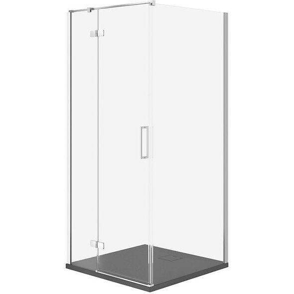 Σετ C502 Καμπίνα City Αριστερή Χρώμιο 90x90x195+Tako Slim Γκρι Ματ Wir