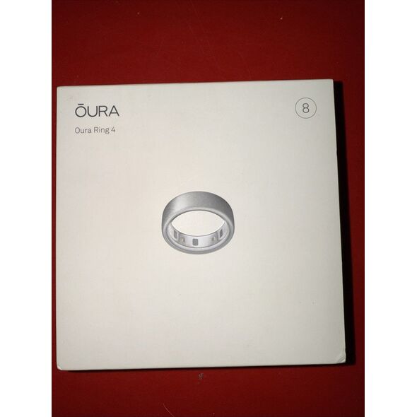 Oura Ring 4 smart ring, Brushed Silver, size 8