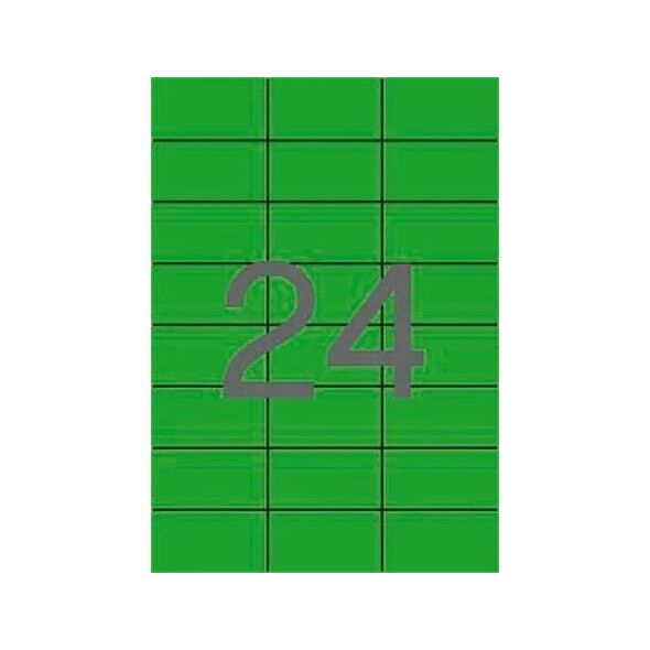 Apli Etykiety kolorowe APLI, 70x37mm, zaokrąglone, zielone, 20 ark.