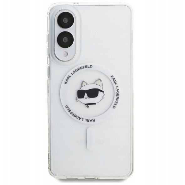 Karl Lagerfeld Button Choupette Head Printed Logo MagSafe - Etui Samsung Galaxy S25 Edge (biały)