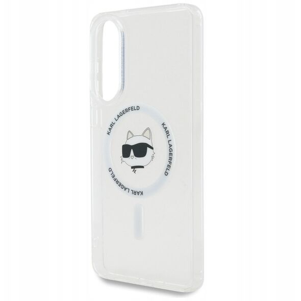 Karl Lagerfeld Button Choupette Head Printed Logo MagSafe - Etui Samsung Galaxy S25 Edge (biały)