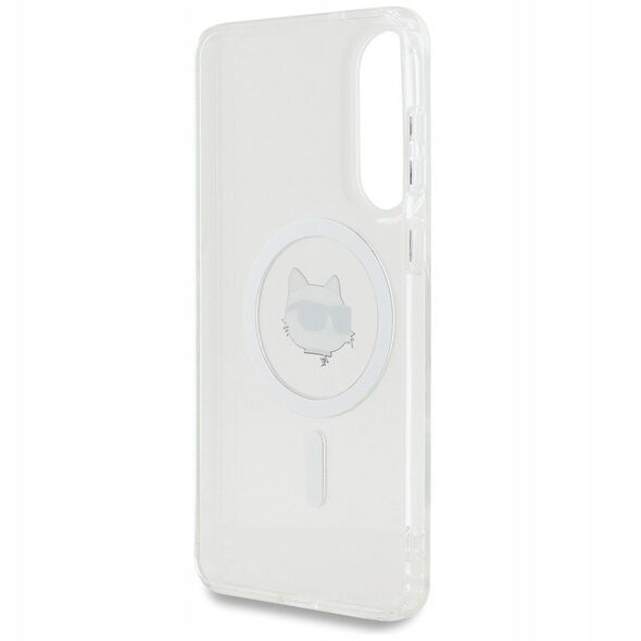 Karl Lagerfeld Button Choupette Head Printed Logo MagSafe - Etui Samsung Galaxy S25 Edge (biały)