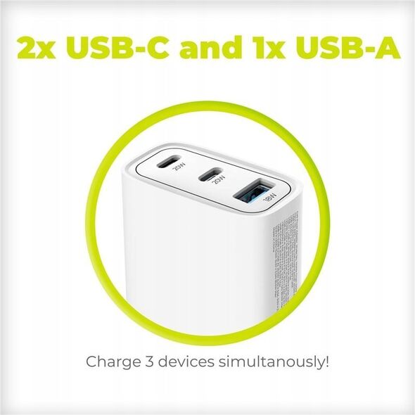 Φορτιστής MOBILE ORIGIN MO13 1x USB-A 2x USB-C 3 A (FRL-GAN40W-MO13)