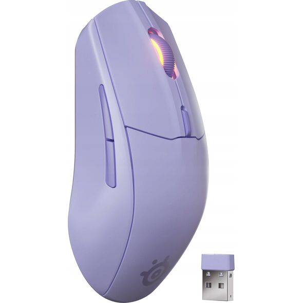 SteelSeries Pelė žaidimams | Rival 3 Gen 2 | Wireless | 2.4GHz, Bluetooth | Lavender