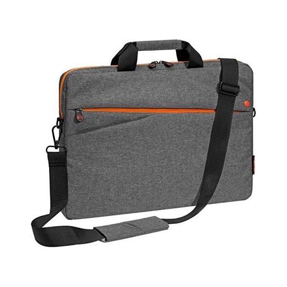 Torba Pedea Torba na laptopa PEDEA Modna torba na laptopa do 17,3 cala (43,9 cm) Torba na ramię z paskiem na ramię, szaro-pomarańczowa