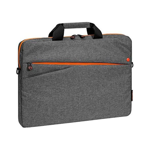 Torba Pedea Torba na laptopa PEDEA Modna torba na laptopa do 17,3 cala (43,9 cm) Torba na ramię z paskiem na ramię, szaro-pomarańczowa