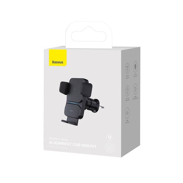 Baseus Car Mount Wireless Charger Wisdom Auto Alignment Air Outlet base QI 15W Black (CGZX000001) (BASCGZX000001) έως 12 άτοκες Δόσεις