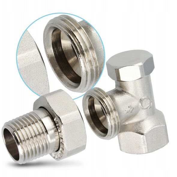 Diamond zawór grzejnikowy kątowy niklowany odcinający 1/2" ART.65-1/2.OK