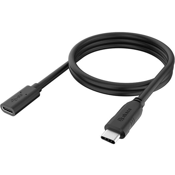 Akasa Type-C Extension Cable C(M) to C(F), 1,2 m - schwarz