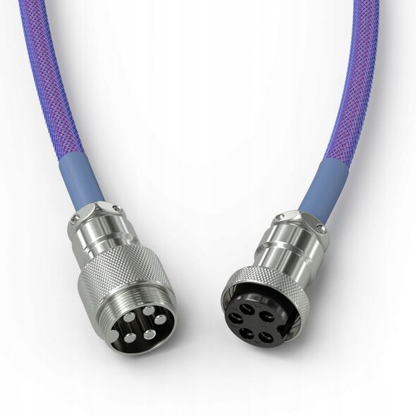 Glorious GMMK Coiled Cable Nebula, Spiralkabel, USB-C/USB-A - lila/silber