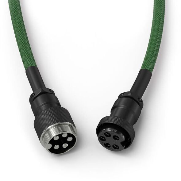 Glorious GMMK Coiled Cable Forest Green, Spiralkabel, USB-C/USB-A - dunkelgrn/schwarz