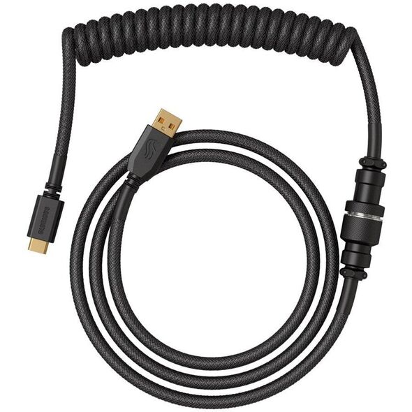 Glorious GMMK Coiled Cable Phantom Black, Spiralkabel, USB-C/USB-A - schwarz