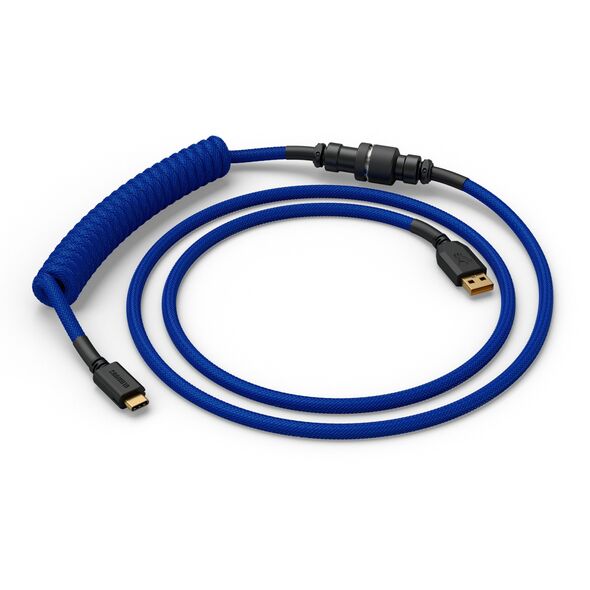 Glorious GMMK Coiled Cable Cobalt Blue, Spiralkabel, USB-C/USB-A - dunkelblau/schwarz