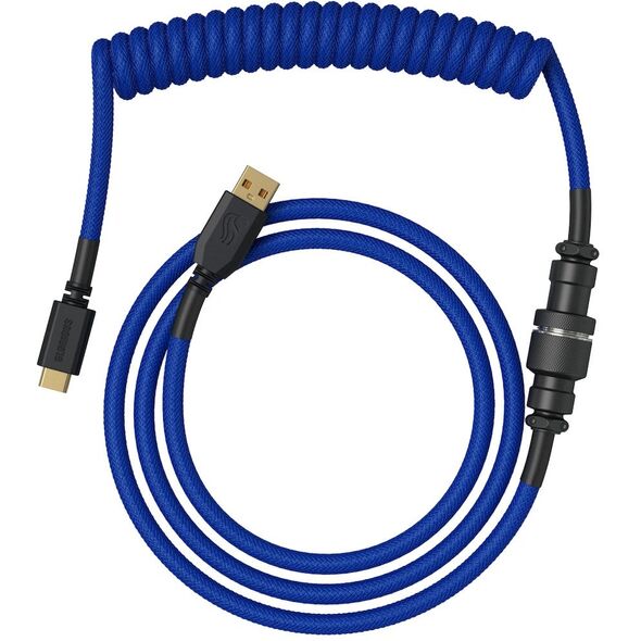 Glorious GMMK Coiled Cable Cobalt Blue, Spiralkabel, USB-C/USB-A - dunkelblau/schwarz