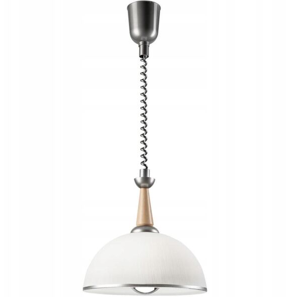 Φωτιστικό κρεμαστό Lamkur Chiara 50089 1x60W E27 ασημί/ξύλινο