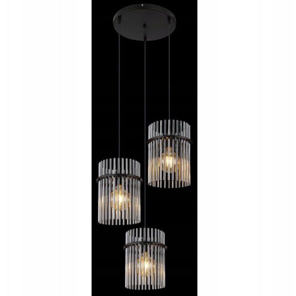Pendant lamp GLOBO GORLEY, 3xE27, 60W, 230V, metal, black color, o47x140cm
