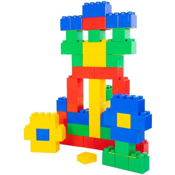 Zestaw Duże Klocki Konstrukcyjne W Torbie Kolorowe 28,5x9x9 cm 12el.