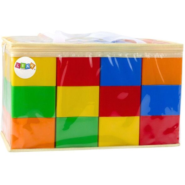 Zestaw Duże Klocki Konstrukcyjne W Torbie Kolorowe 28,5x9x9 cm 12el.