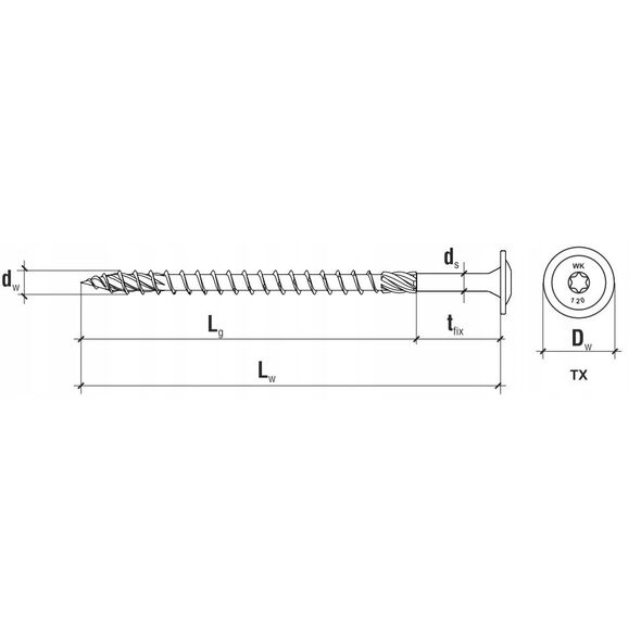 WOOD SCREWS TORXWKCP 8.0X100 8PCS