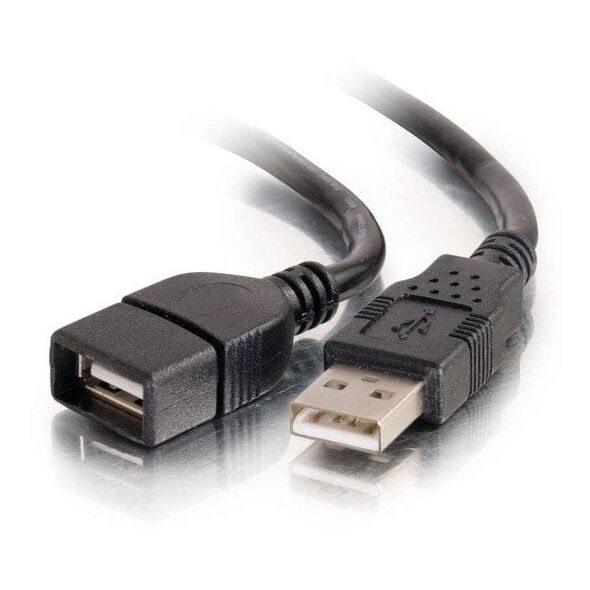 C2G 6.6ft USB Extension Cable - USB A to USB A Extension Cable - USB 2.0 - M/F - USB-Verlangerungskabel - USB (M) zu USB (W) - 2 m - Schwarz