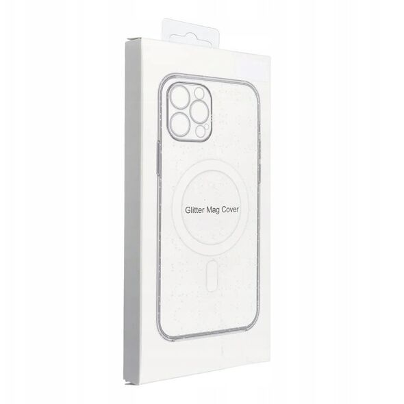Θήκη CLEAR MAG COVER με προστασία κάμερας συμβατή με MagSafe για IPHONE 15 διάφανη glitter