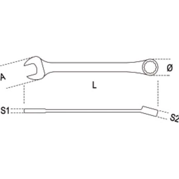 Beta Tools Klucz płasko-oczkowy 8mm (142SN-8)