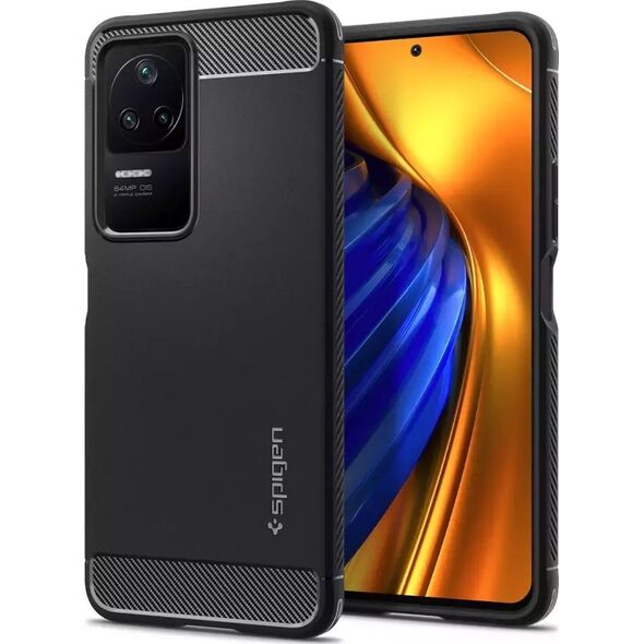 Spigen Etui Spigen Rugged Armor POCO F4 Μαύρο Ματ