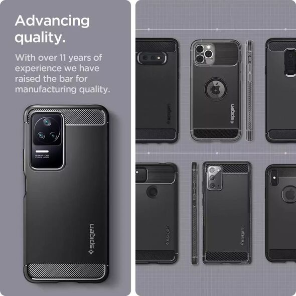 Spigen Etui Spigen Rugged Armor POCO F4 Μαύρο Ματ